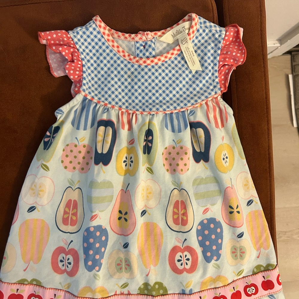 Matilda Jane Pink & Multi Fruit Print Baby Dress Bundle 6-12M - Picture 4 of 7